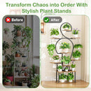 Plant Stand Indoor With Grow Light, 9 Tiered 63" Tall Indoor Plant Shelves For Multiple Plants - Walnut / Black by Unique Piece Furniture