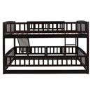 Low Bunk Bed With Slide, Fence And Ladder by HouseOfZazla