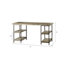Industrial Style Metal Frame Accent Desk With Side Shelving - Gray by HouseOfZazla