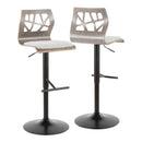 Folia - Mid Century Modern Adjustable Barstool With Swivel & Rounded T Footrest (Set of 2) by HouseOfZazla