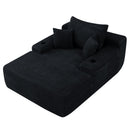 Convertible Chaise Lounge Sleeper Sofa with Cup Holders & Pillows