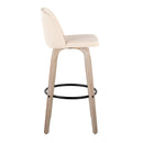 Toriano - Mid-Century Modern Fixed Height BarStool With Round Footrest (Set of 2) by HouseOfZazla