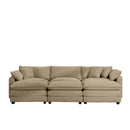 Modern Oversized Modular Cushion Sofa With Ottoman, Low Back, Deep Seating Sofa Set