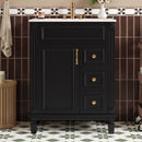 Bathroom Vanity With Sink, Compact Cabinet & 2 Drawers And Adjustable Shelf by Unique Piece Furniture