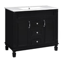 Bathroom Vanity With Top Sink, Basin On Cabinet With 2 Soft Closing Doors And 2 Drawers