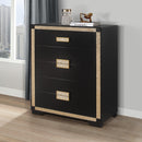 Lively - Chest With Glitter Detail And Thick Bar Handle Hardware - Black by HouseOfZazla