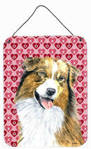 Australian Shepherd Hearts Love and Valentine's Day Wall or Door Hanging Prints