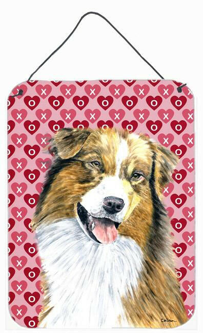 Australian Shepherd Hearts Love and Valentine's Day Wall or Door Hanging Prints