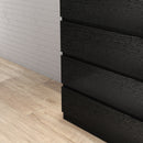 4 Drawer Dresser,Modern Storage Chest of Drawers,31.5In Black Dresser for Closet with Handle-Free Design, Closet Chests Organizer for Bedroom, Living Room,Black