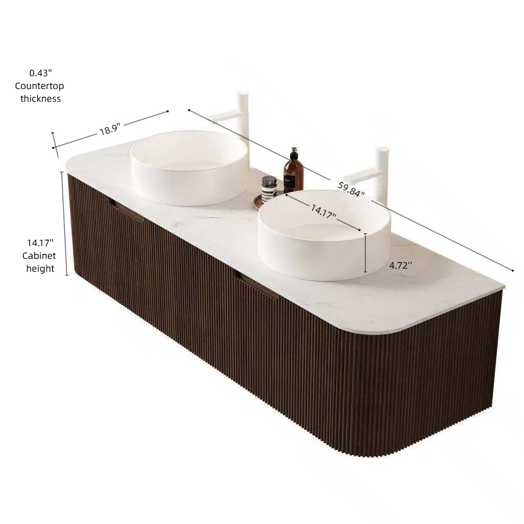 Dina 60" Bathroom Vanity & Sinks, photo 9 of 11