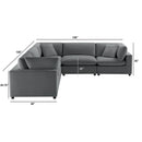 Caylie - Modular 5 Piece Sectional - Charcoal by HouseOfZazla