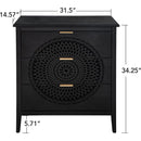 3 Drawer Cabinet with Hollow-Carved 3 Drawer Dresser Storage Chest with Metal Handles For Entryway Living Room Bedroom