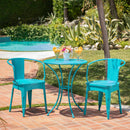 Lourdes 3 Piece Metal Outdoor Set - Teal by HouseOfZazla
