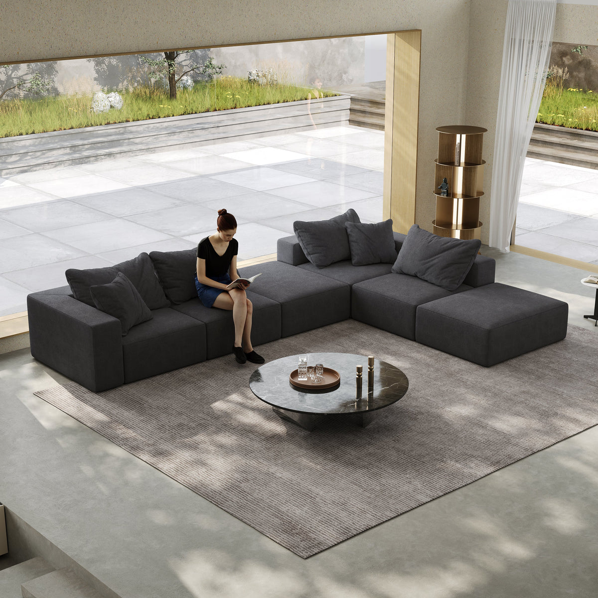 Oversized Sponge Cloud Sofa - Modern Sectional Couch Set, photo 8 of 10
