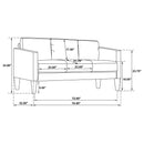 Weld 3 Piece Upholstered Track Arm Sofa Set - Black