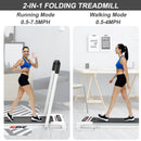 2 in 1 Under Desk Treadmill - 2.5 HP Folding Treadmill for Home, Installation-Free Foldable Treadmill Compact Electric Running Machine, Remote Control & LED Display Walking Running Jogging