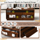 Modern Rectangle Coffee Table With 4 Drawers And 2 Display Shelves