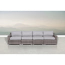 Contemporary Outdoor Rattan Wicker Sectional Seating Group With Cushions