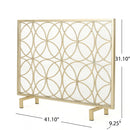 Thayer - Single Panel Iron Fireplace Screen With Geometric Design