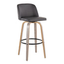 Toriano - Mid-Century Modern Fixed Height BarStool With Round Footrest (Set of 2) by HouseOfZazla