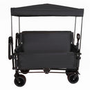 Folding Wagon Cart with Bench Seat & Canopy, 500lbs Capacity