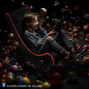 Foldable Gaming Chair With Onboard Speakers, Bluetooth Connection - Black / Red by Unique Piece Furniture