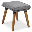 6-Piece Rope Patio Furniture Set, Outdoor Furniture with Acacia Wood Cool Bar Table with Ice Bucket, Deep Seat Patio Conversation Set with Two Stools for Backyard Porch Balcony (Grey)