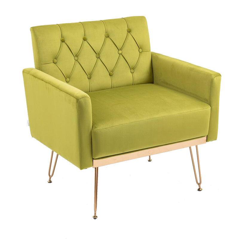Accent Chair, leisure single sofa with Rose Golden feet