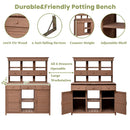 Topmax 65.7'' Tall Garden Potting Bench Table with Hutch