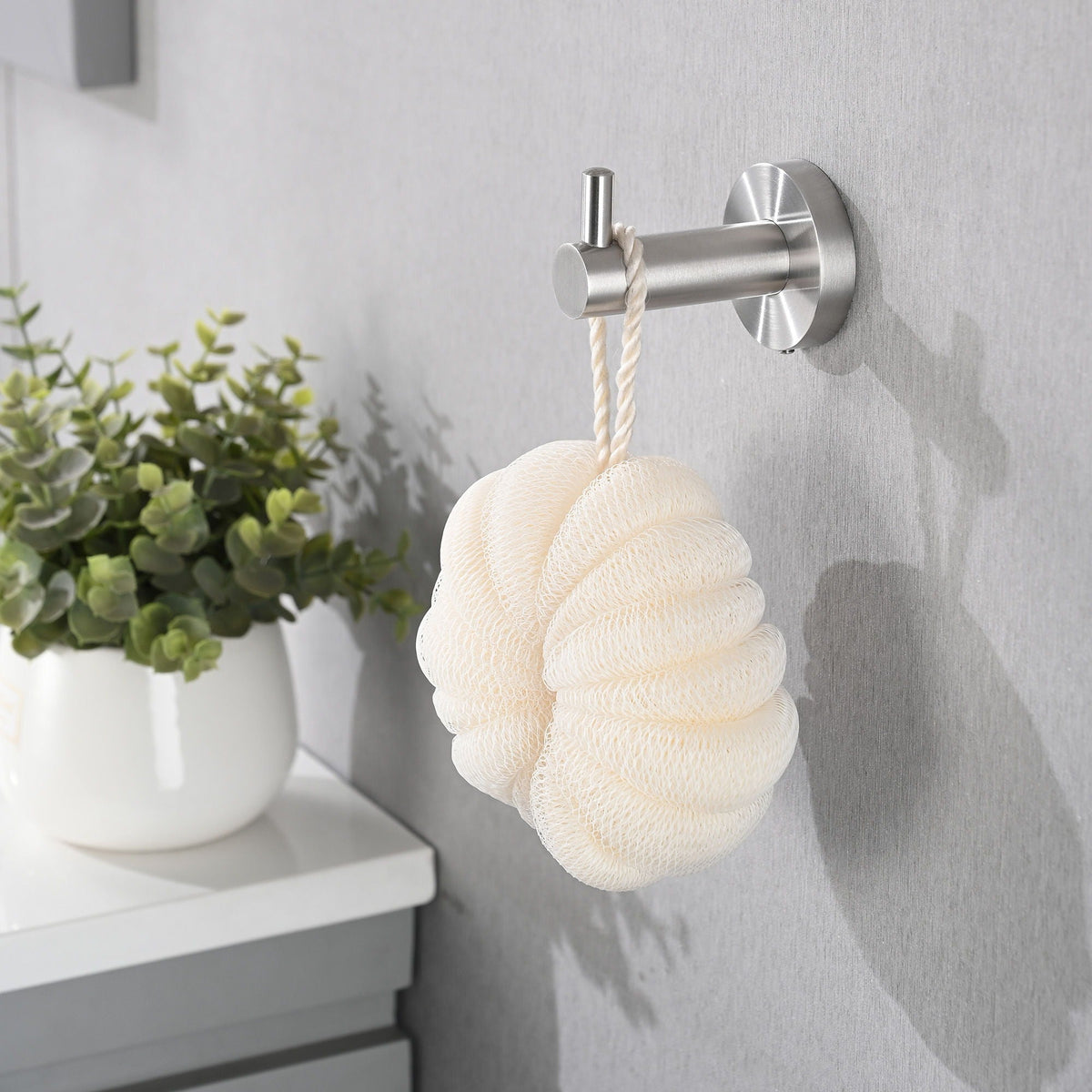 Bathroom Set 4 Pack With Towel Bar Racks, Toilet Paper Holder, Ring, Hook, Stainless Steel - Brushed Nickel, photo 8 of 8