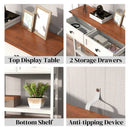Farmhouse Style Console Table With 2 Drawers And Bottom Storage Shelf by HouseOfZazla