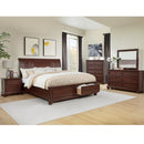 1 Piece Tall Chest, 5 Drawer Storage Bedroom Furniture - Brown / Cherry