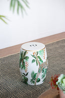 13x13x18 Ceramics Garden Stool Jungle-Themed Accent Side Table by HouseOfZazla