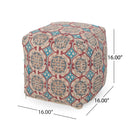 Amelia - Handcrafted Fabric Pouf, Rustic Elegance - Multicolored by HouseOfZazla