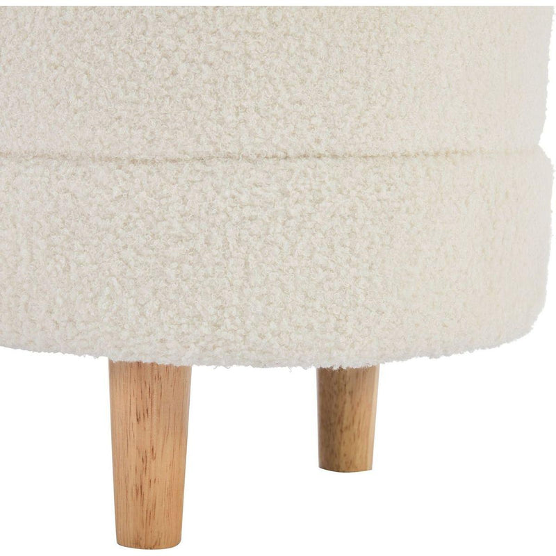 2-Pieces Bedroom Sets Full Size Flower-Shaped Upholstered LED Platform Bed with Storage Ottoman-Sherpa Fabric, White