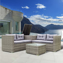 4 Piece Patio Sectional Wicker Rattan Outdoor Furniture Sofa Set With Storage Box by HouseOfZazla