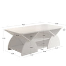 Geometric Engineered Coffee Table with Rounded Corners and Open Shelves by HouseOfZazla