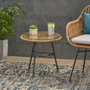 Petrichor Outdoor Side Table with Tempered Glass and Steel Frame by HouseOfZazla