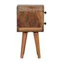 Solid Wood Extra Mini Curved Oak Bedside Table
