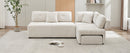 91.73" L-shaped Sofa Sectional Sofa Couch with 2 Stools and 2 Lumbar Pillows for Living Room, Biege