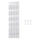 Over the Door Shoes Rack 24-Pocket Crystal Clear Organizer 6-Layer Hanging Storage Shelf for Shoes Slippers Small Toys Closet Cabinet