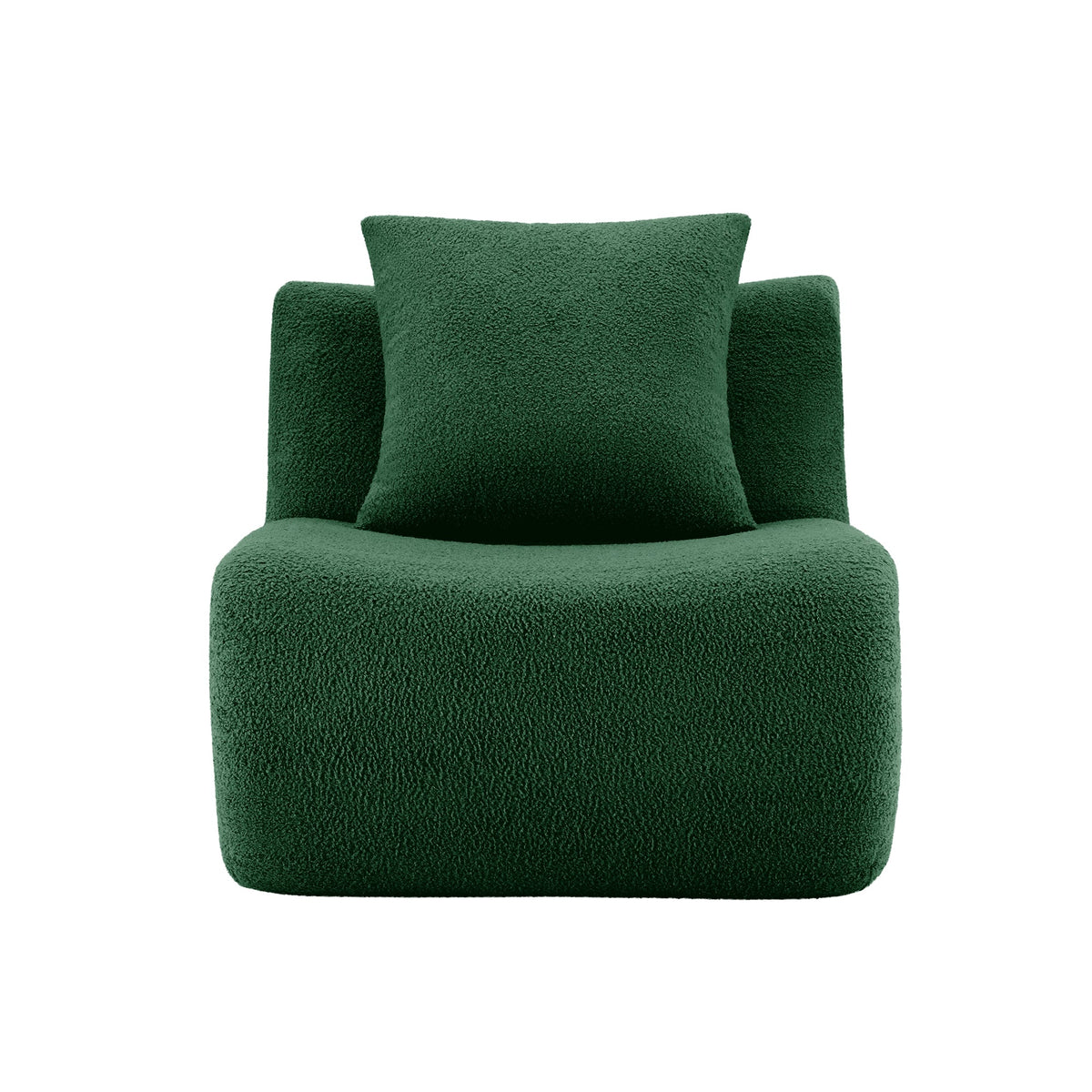 Armless Sofa With Pillow Teddy Fabric - Green, photo 2 of 6