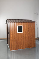 6ft x 6ft Outdoor Metal Storage Shed with Metal Floor Base, With window