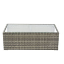 8 Piece Patio Sectional Wicker Rattan Outdoor Furniture Sof Set With One Storage Box Under Seat And Cushion Box - Gray / Black by HouseOfZazla