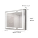 36" X 30" Medicine Cabinet With LED Vanity Mirror, Anti-Fog Recessed Or Surface Mount Bathroom Double Door Large Storage 3000K~6000K Bright Lighted Aluminum Storage Cabinet With Touch Switch - Silver by HouseOfZazla