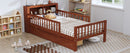 Bed With Headboard Storage Rack, 2 Under Bed Drawers, 3 Side Guardrails For Safety by HouseOfZazla