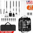 Stainless Steel BBQ Grill Tool Kit Grilling Utensil Accessories w/ Spatula Tongs Fork Knife_x000B__x000B_Brush Pepper Salt Shaker Bottle Grilled Skewers Corn Need