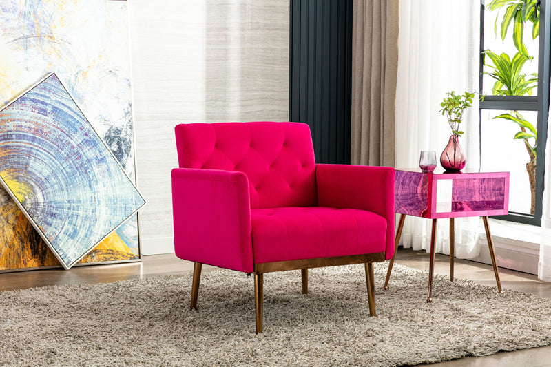 Accent Chair, leisure single sofa with Rose Golden feet