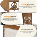 5-Piece Retro Functional Dining Set, 1 Extendable Table with a 16-inch Leaf and 4 Upholstered Chairs for Dining Room and Kitchen (Walnut)