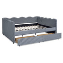 Queen Size Cozy Gingham Daybed with Two Storage Drawers and USB Port by HouseOfZazla